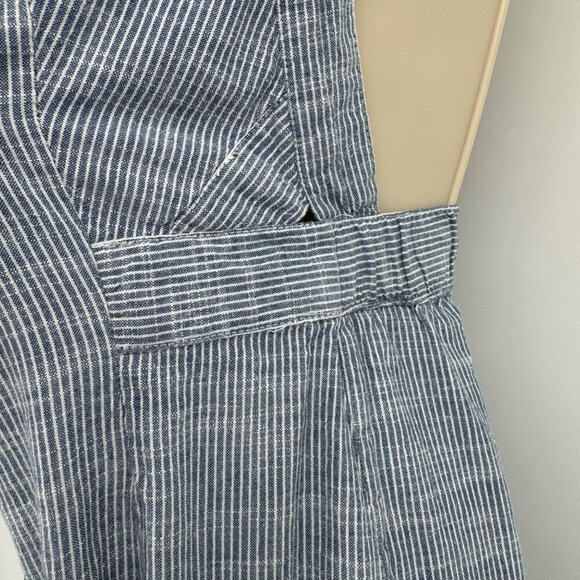 JAPNA Women's Size M Romper Jumpsuit Blue Striped straight  Leg 100% Cotton Casu - Picture 6 of 14